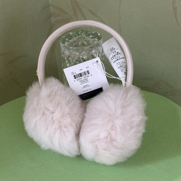 COACH SHEARLING AND LEATHER EARMUFFS:NWT CHALK 7371 - Picture 8 of 10